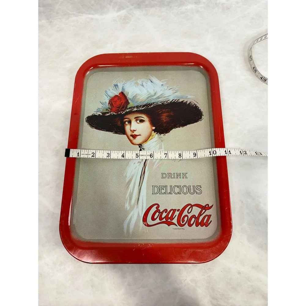Vintage Coca-Cola Metal Serving Tray Hamilton King Girl Red Tin Sign‎ 13x10